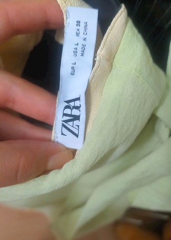Zara Zara Sarı Drapeli yakalı Kolsuz Bluz