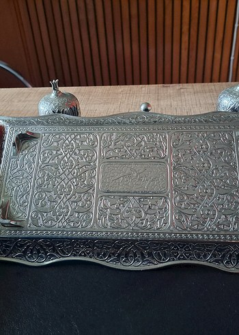 İşlemeli 4 Adet fincan takımı 3 Adet lokumluk tepsi le beraber - Görsel 15