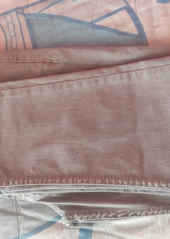 Bej Gri Düğmeli Erkek Kot Pantolon