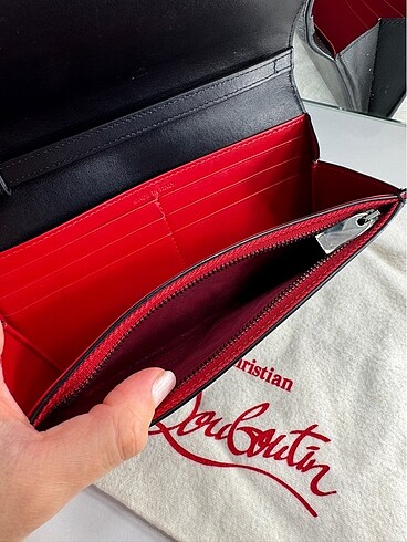 Christian Louboutin Siyah Zımbalı Büyük Cüzdan / Clutch - Görsel 5