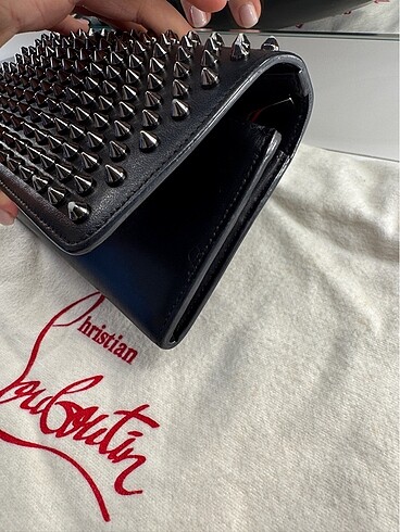 Christian Louboutin Siyah Zımbalı Büyük Cüzdan / Clutch - Görsel 8