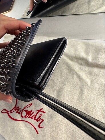 Christian Louboutin Siyah Zımbalı Büyük Cüzdan / Clutch - Görsel 9