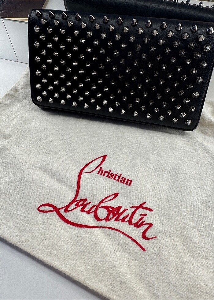 Christian Louboutin Siyah Zımbalı Büyük Cüzdan / Clutch - Görsel 2