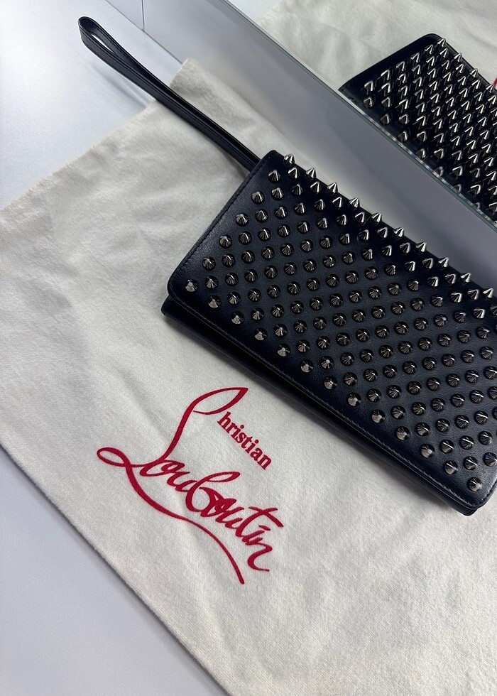 Christian Louboutin Siyah Zımbalı Büyük Cüzdan / Clutch - Görsel 3