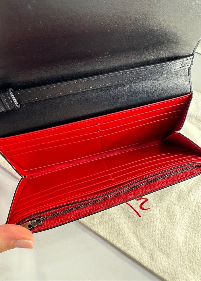 Christian Louboutin Siyah Zımbalı Büyük Cüzdan / Clutch - Görsel 4