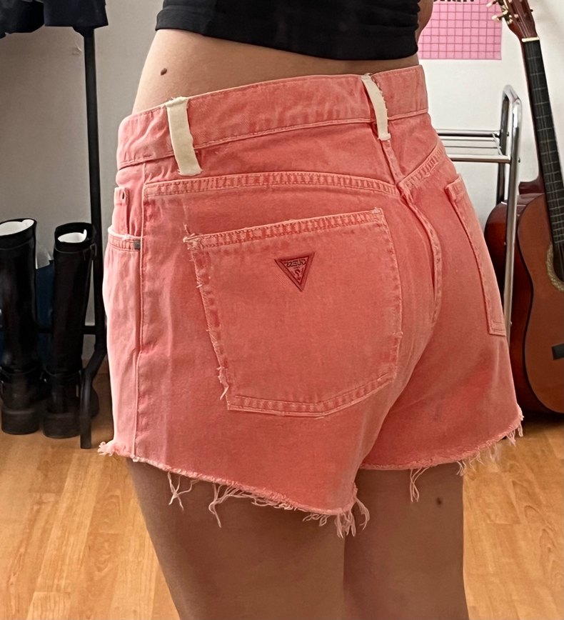 Pembe Kadın Midi Denim Şort - Görsel 3