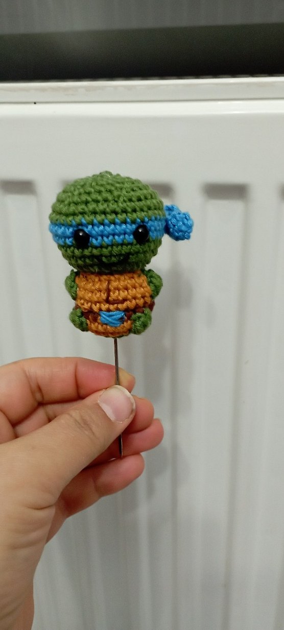 Renkli Amigurumi Ninja Kaplumbağa Peluş Oyuncak 4 adet - Görsel 3
