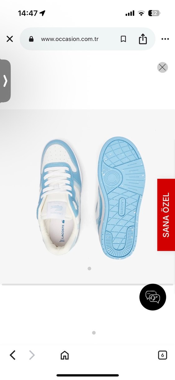 Lacoste Mavi Beyaz Kadın Spor Ayakkabı - Görsel 2