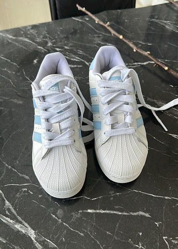 Beyaz Platform Topuklu Bağcıklı Spor Ayakkabı - Görsel 2