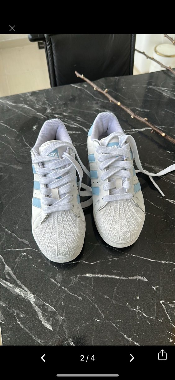 Beyaz Platform Topuklu Bağcıklı Spor Ayakkabı - Görsel 2