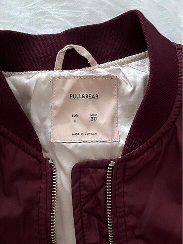 l Beden bordo Renk Pull and bear bomber ceket