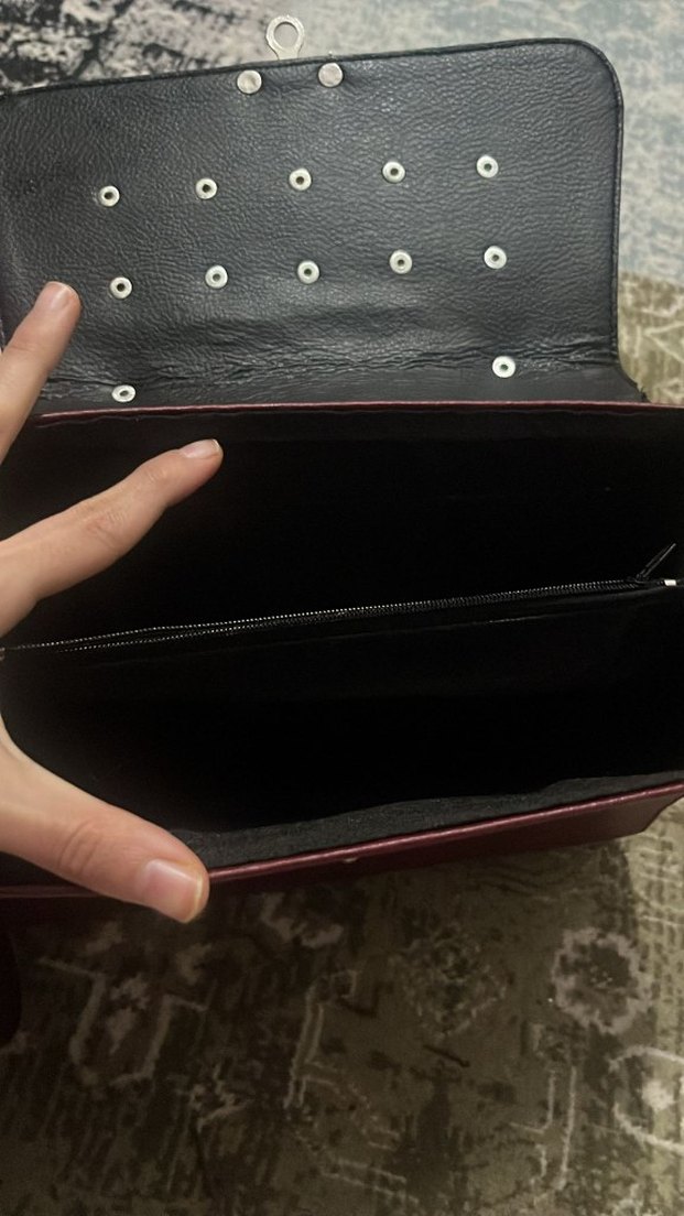 Bordo Deri Tokalı Vintage Kadın Çanta - Görsel 2