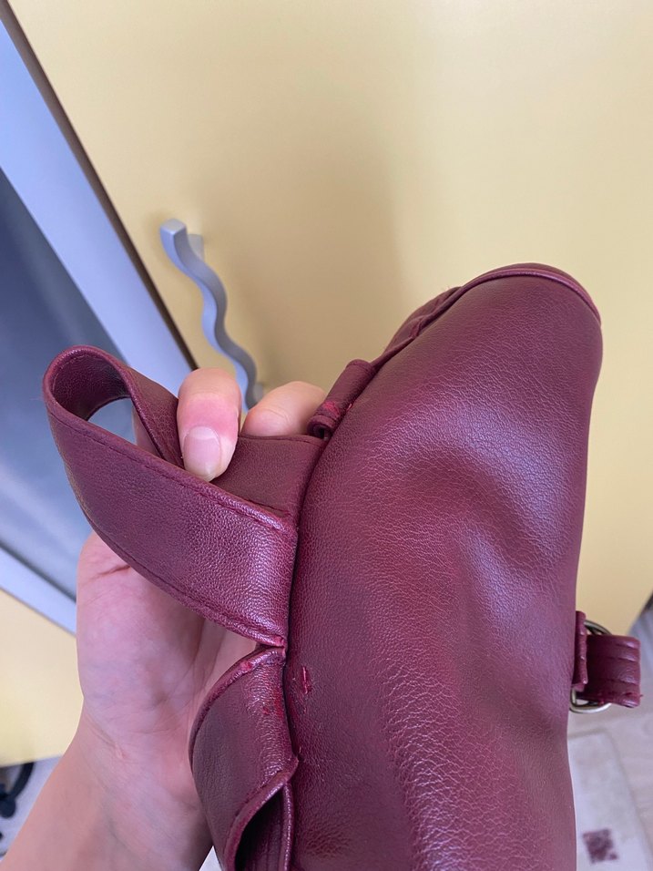 Bordo Deri Çanta - Görsel 3