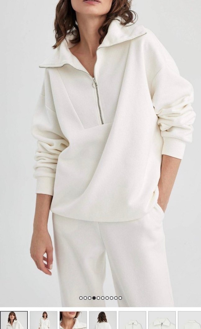 Beyaz Sweatshirt - Görsel 4