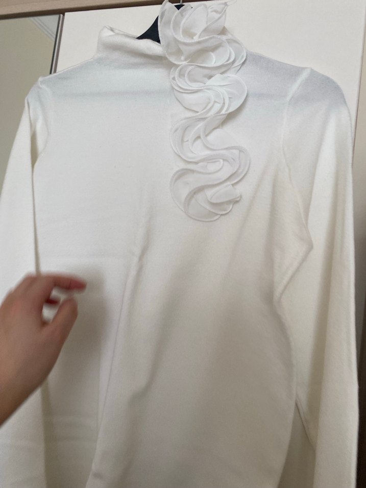 Beyaz Triko Bluz - Görsel 2