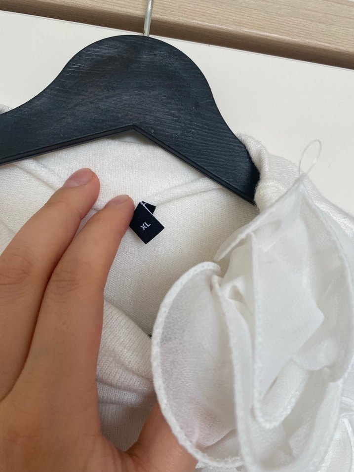 Beyaz Triko Bluz - Görsel 3