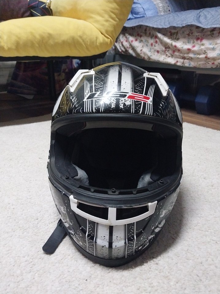 Desenli Siyah Gri Seramik Motosiklet Kaskı - Görsel 2