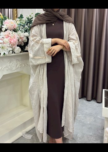 İthal keten abaya - Görsel 3