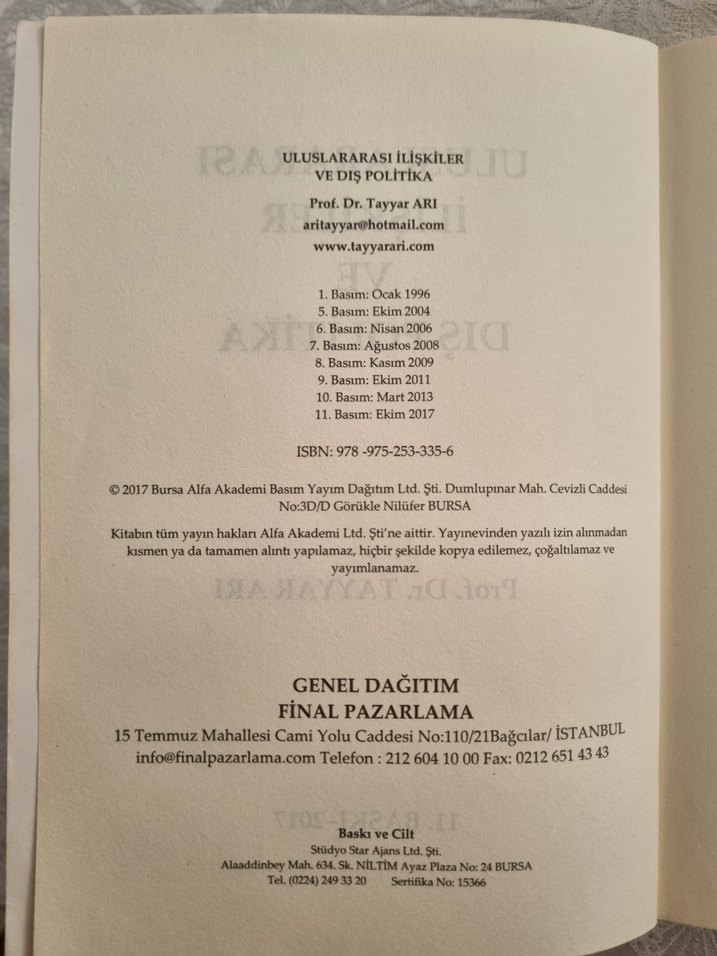 Uluslararası İlişkiler ve Dış Politika - Tayyar Arı 11.Baskı - Görsel 4