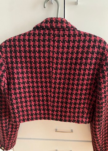 Bershka Kazyatağı Pembe Tüvit Crop Ceket - Görsel 2