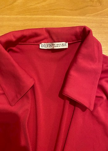 Zara Koyu Pembe Dekolteli Uzun Kollu Şık Bluz - Görsel 4