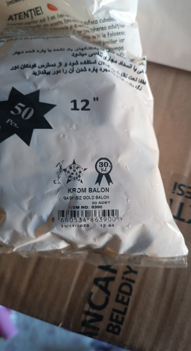 Gold Krom 12  Helyum Balon Paketi - Görsel 2