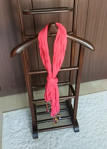 Beden pembe Renk Boncuk oyalı şal