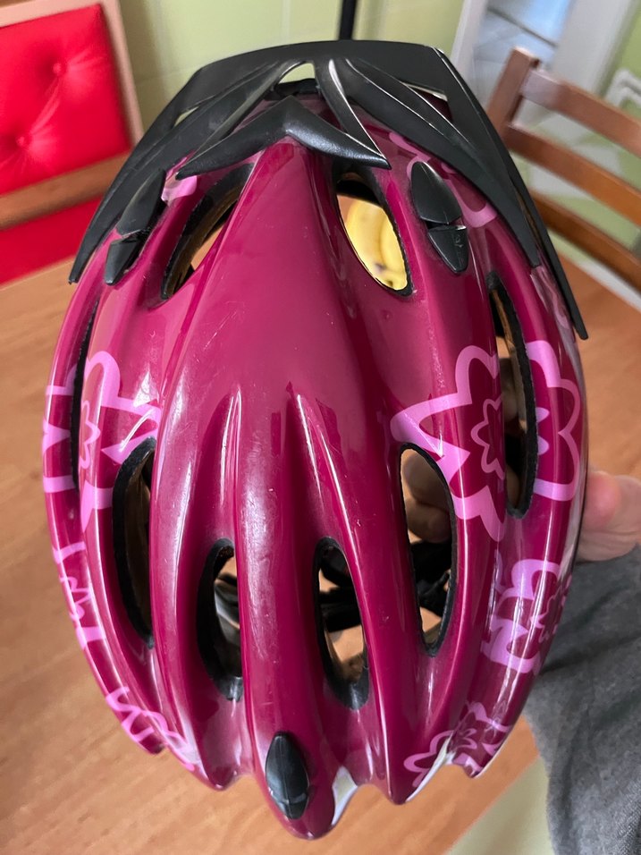 Mor Renkli Baskılı Biker Kask - Görsel 5