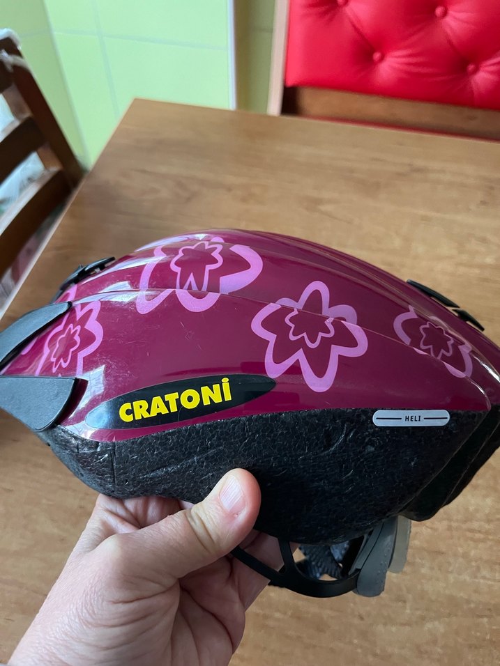 Mor Renkli Baskılı Biker Kask - Görsel 3