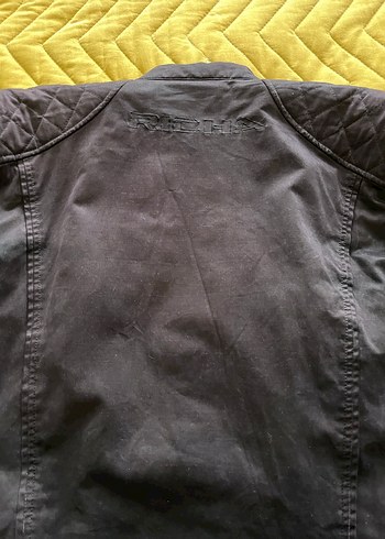 Düğmeli Siyah Denim Biker Ceket - Görsel 12