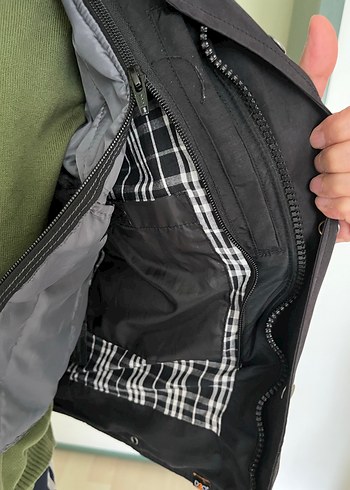 Düğmeli Siyah Denim Biker Ceket - Görsel 5