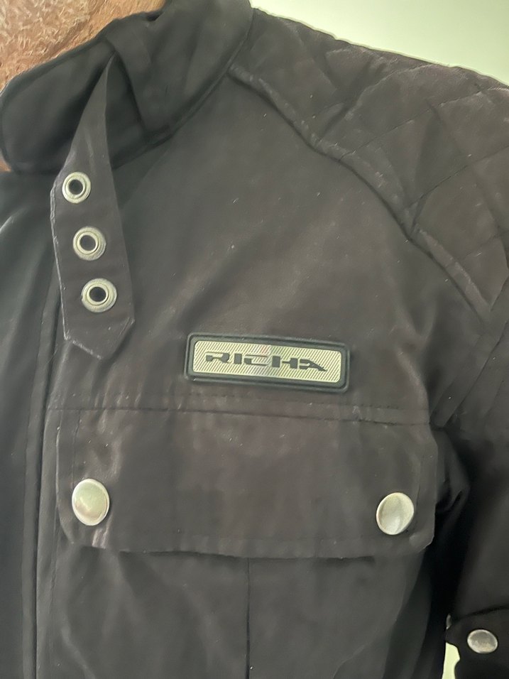 Düğmeli Siyah Denim Biker Ceket - Görsel 4