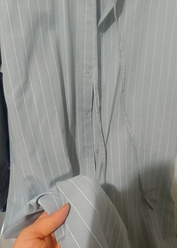 Düğmeli Gri Hamile Uzun Ceket - Görsel 3