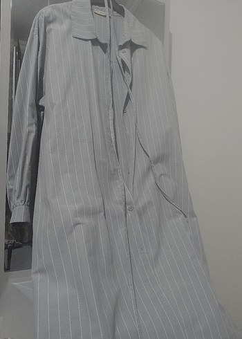 Düğmeli Gri Hamile Uzun Ceket - Görsel 2