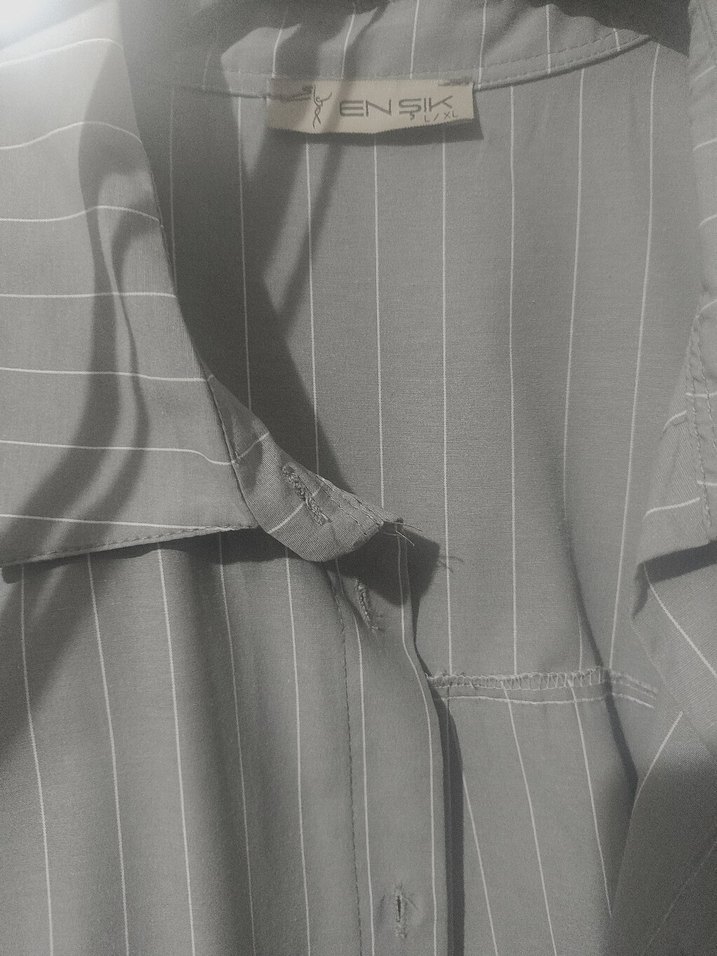 Düğmeli Gri Hamile Uzun Ceket - Görsel 4