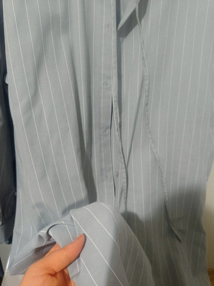 Düğmeli Gri Hamile Uzun Ceket - Görsel 3