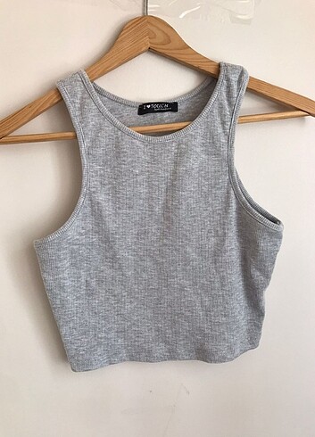 Gri halter yaka crop