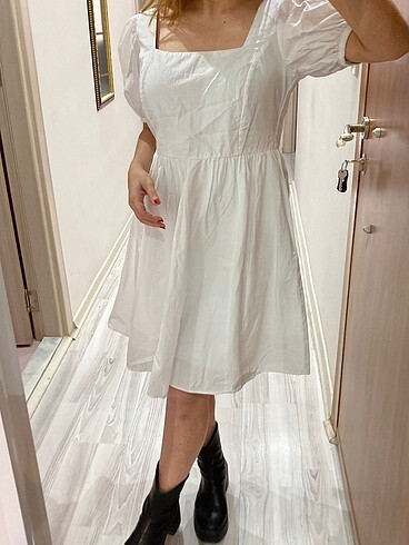 m Beden beyaz lolita elbise