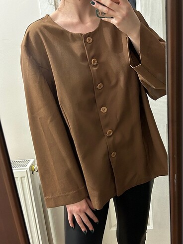Kahverengi vintage blazer ceket