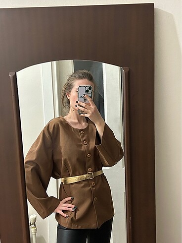 l Beden Kahverengi vintage blazer ceket
