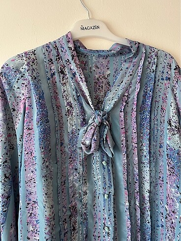 H&M Mavi vintage gömlek bluz