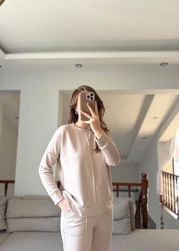 Bej Kadın Regular Fit Oysho eşofman takımı - Görsel 3