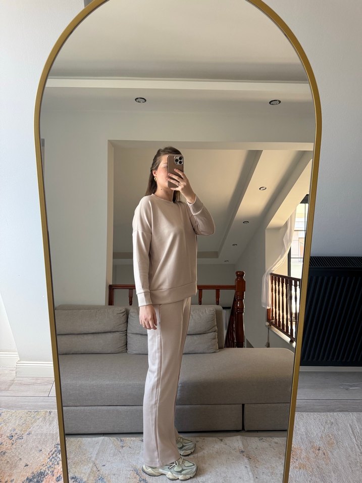 Bej Kadın Regular Fit Oysho eşofman takımı - Görsel 2