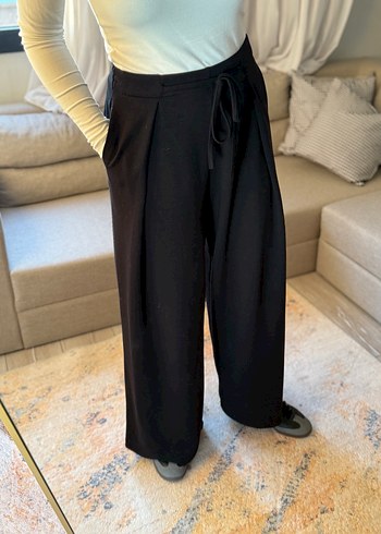 Siyah Kuşaklı Rahat Kesim Kadın eşofman altı - Görsel 2