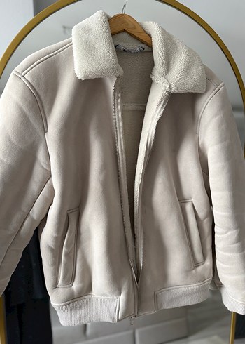 Bej Peluş Detaylı zara erkek Ceket - Görsel 2