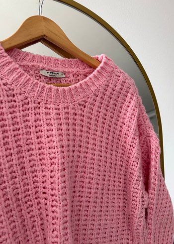 Pembe Örgü Salaş Kadın Kazak - Görsel 2