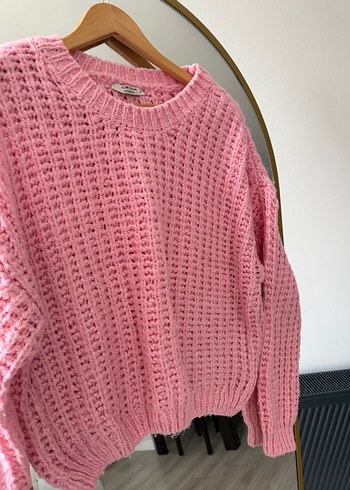 Pembe Örgü Salaş Kadın Kazak - Görsel 3