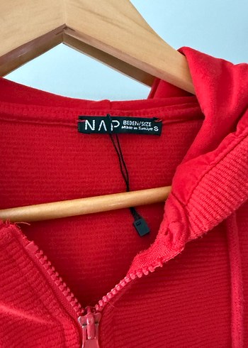 Kırmızı Kadın Fermuarlı Sweatshirt - Görsel 2