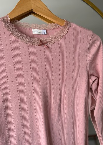 Dantelli Pembe Kadın Bluz - Görsel 2