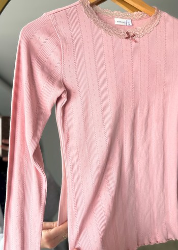 Dantelli Pembe Kadın Bluz - Görsel 3